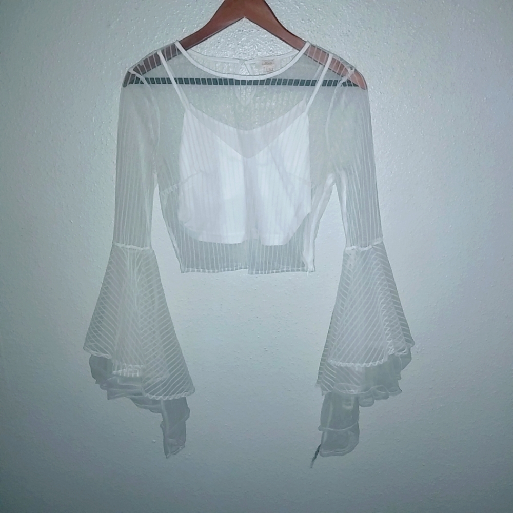 A Peach S Sexy White Mesh Crop Gwenneth Top